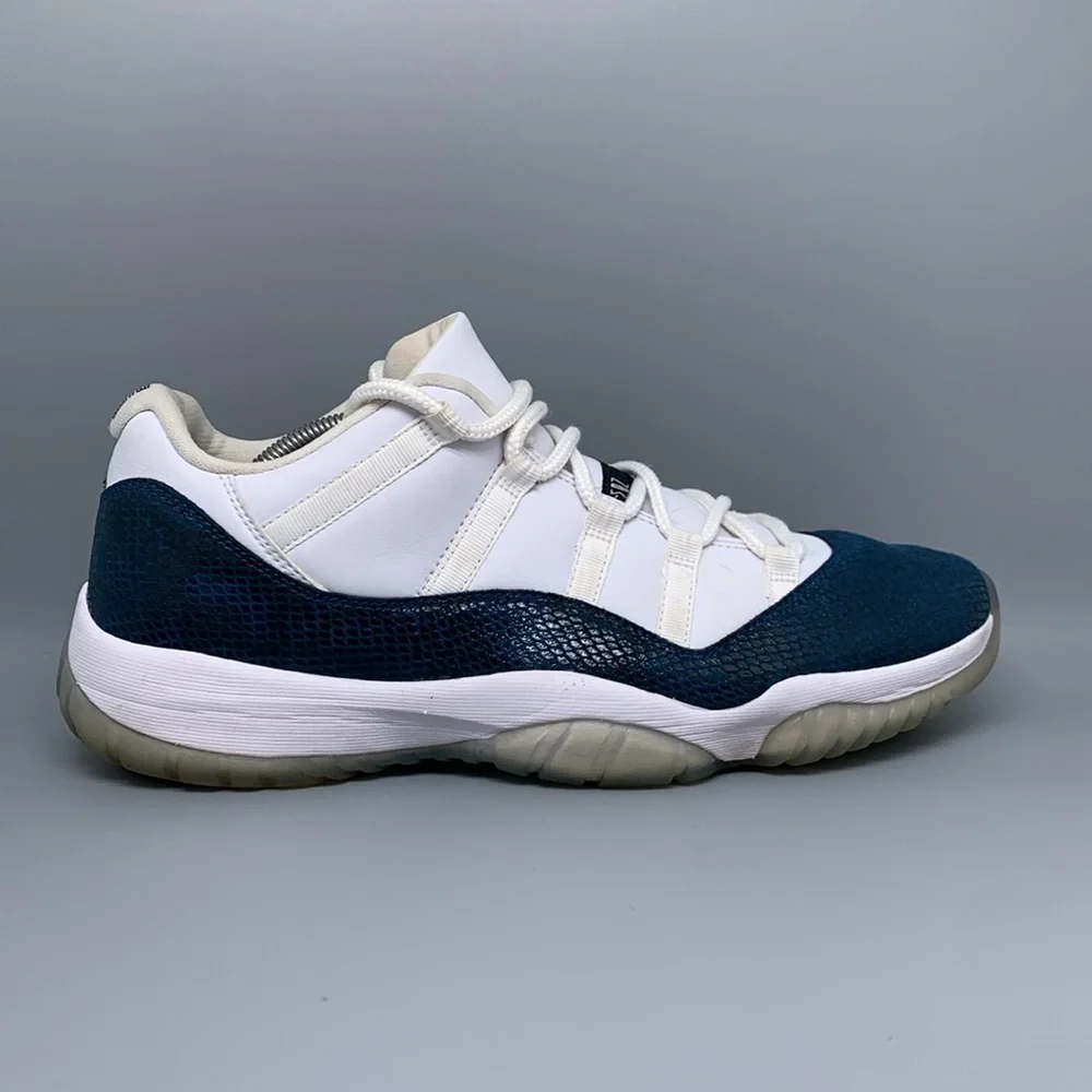 Jordan 11 Retro Low Snake Navy Basketball Shoes CD6846-102 Men's Sz 13‎